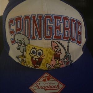 SpongeBob Blue and White Snapback Hat